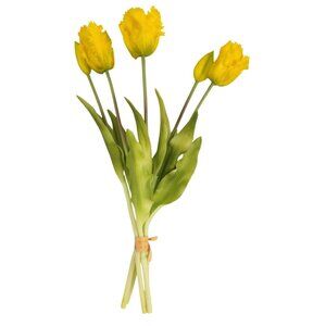 Yellow Artificial Tulips 15 Inch Set of 5 Faux Spring Flowers Easter Decor